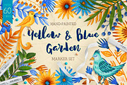 Yellow & Blue Garden Decorative Set