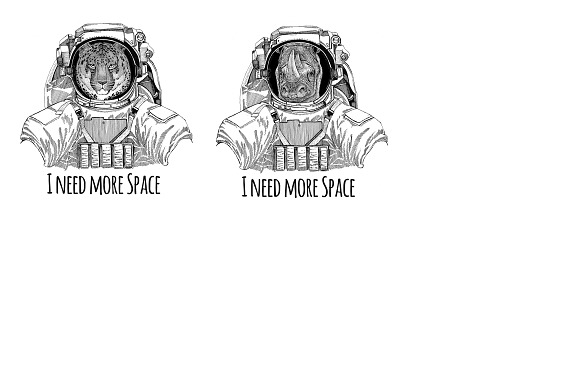 Astronaut animals T-shirt pack in Illustrations - product preview 10