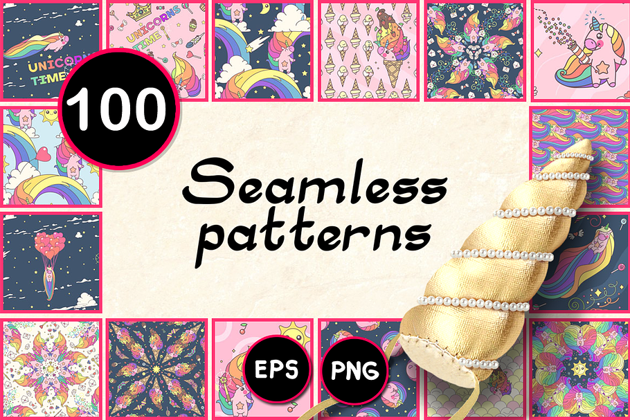 vector BIG seamless patterns SET u in Patterns - product preview 8