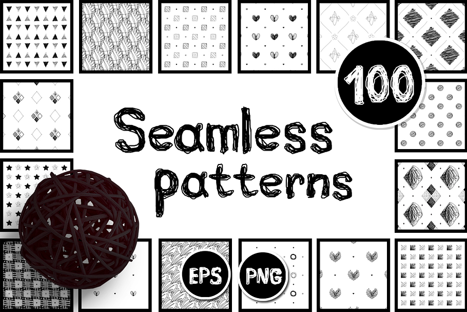 vector BIG seamless patterns SET in Patterns - product preview 8