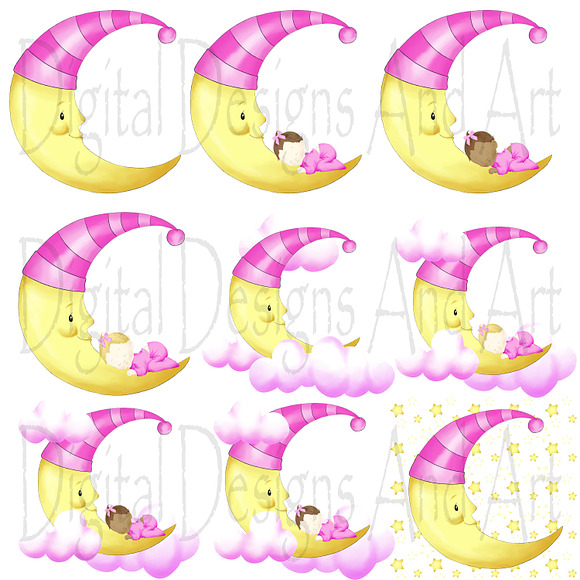 Sweet dreams, baby girl in Illustrations - product preview 3