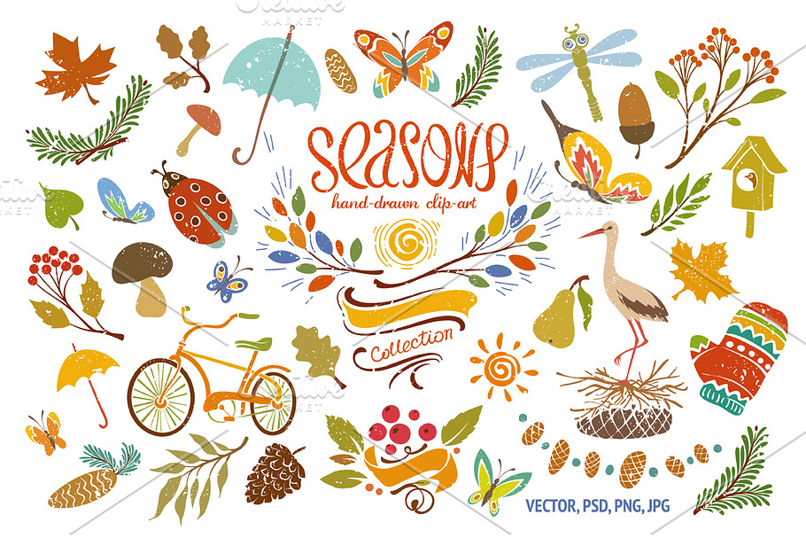 Seasons Multicolored Drawing Set
