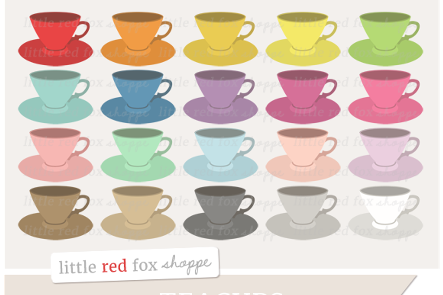 Teacup Clipart in Illustrations - product preview 8