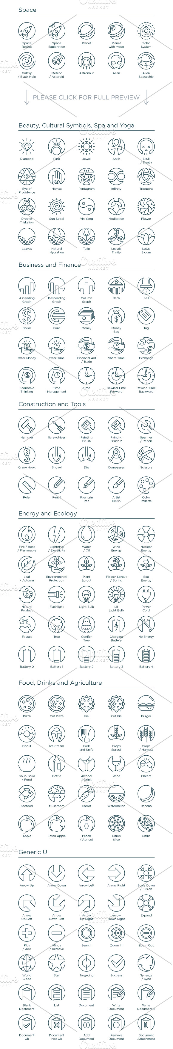 Circularity - Circle Line Icons in Space Icons - product preview 1