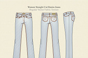 Women Straight Cut Denim Jeans