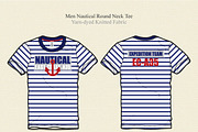 Men Nautical Round Neck Tee