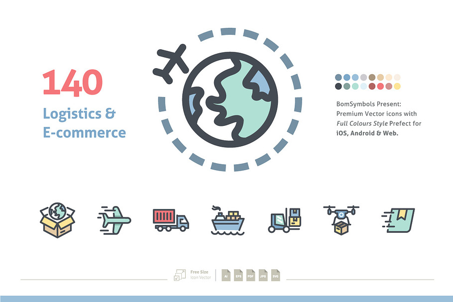 Logistics & Business E-commerce in Icons - product preview 8