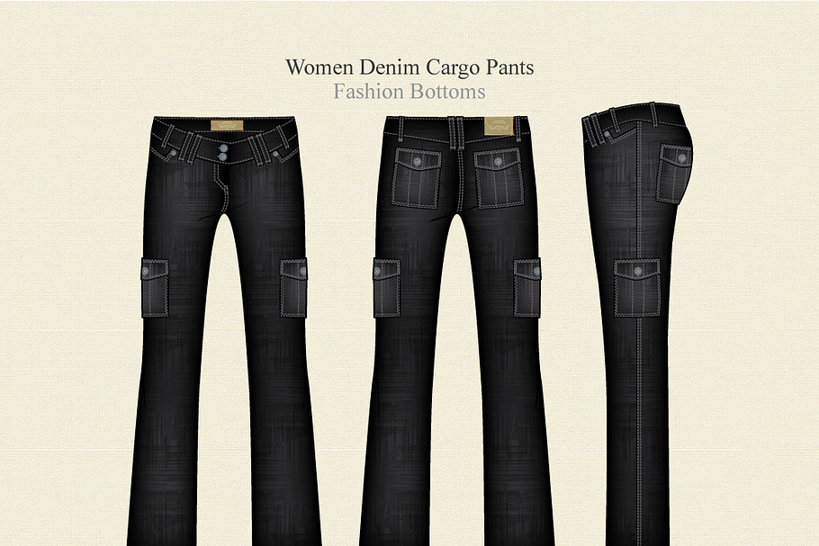Women Denim Cargo Fashion Pants