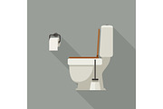 Toilet flat illustration.