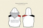 Women Hooded Crop Tee