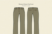 Women Chinos Flat Front