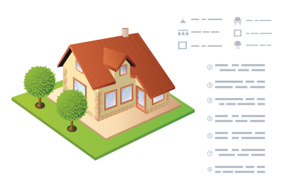 Isometric vector House in Illustrations - product preview 8