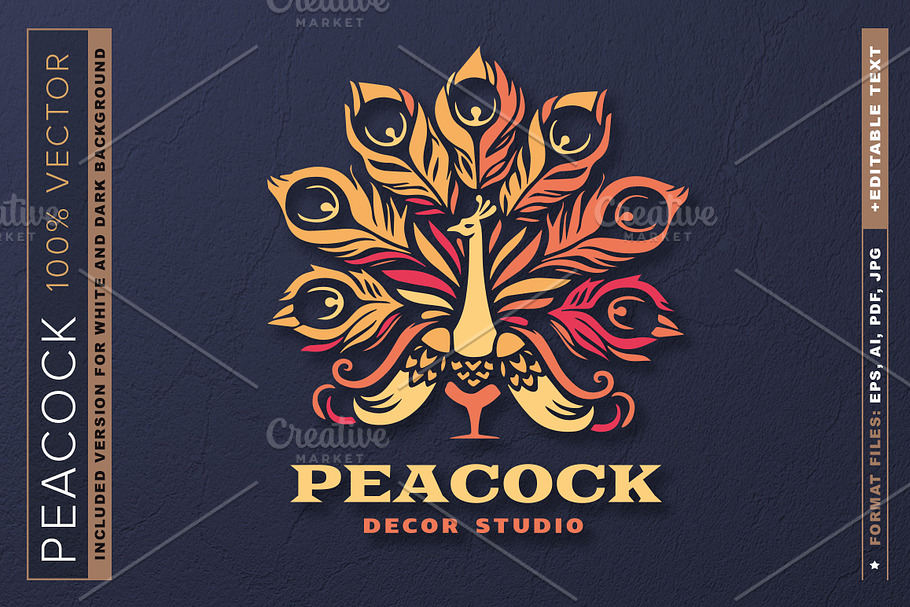 Peacock logo in Logo Templates - product preview 8