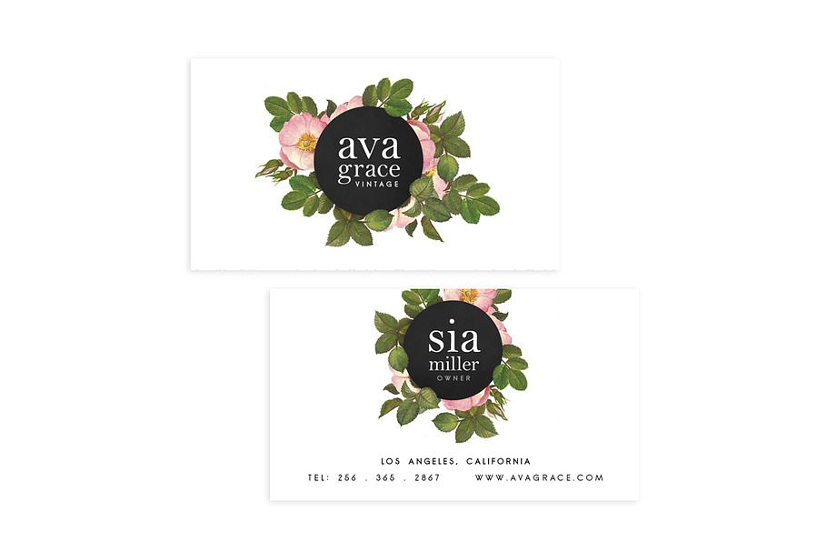 Vintage Roses Business Card Template