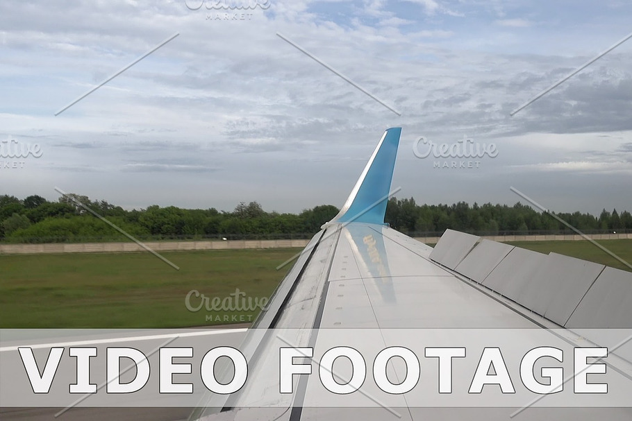 Plane is landing on runway in airport