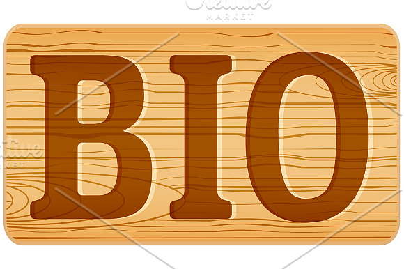 Nameplate of wood with words in Illustrations - product preview 3