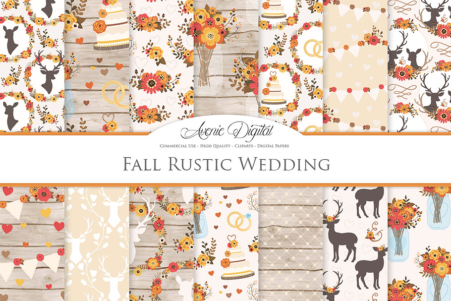 Fall Rustic Wedding Patterns in Patterns - product preview 8