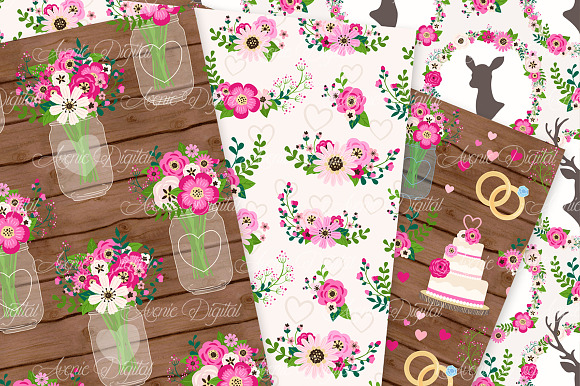 Hot Pink Rustic Wedding Patterns in Patterns - product preview 3