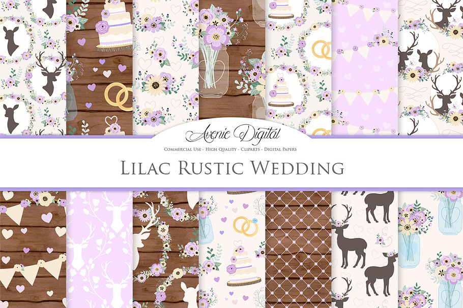 Lilac Rustic Wedding Patterns in Patterns - product preview 8