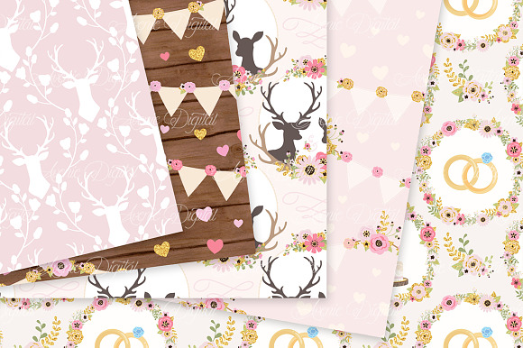 Pink & Gold Rustic Wedding Patterns in Patterns - product preview 2