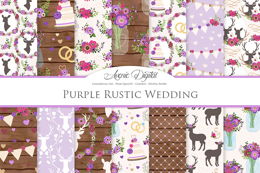 Purple Rustic Wedding Patterns