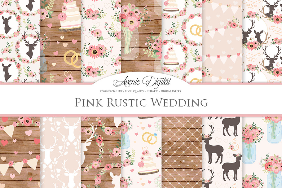 Pink Rustic Wedding Patterns