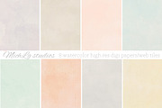 8 Watercolor web tiles & high res