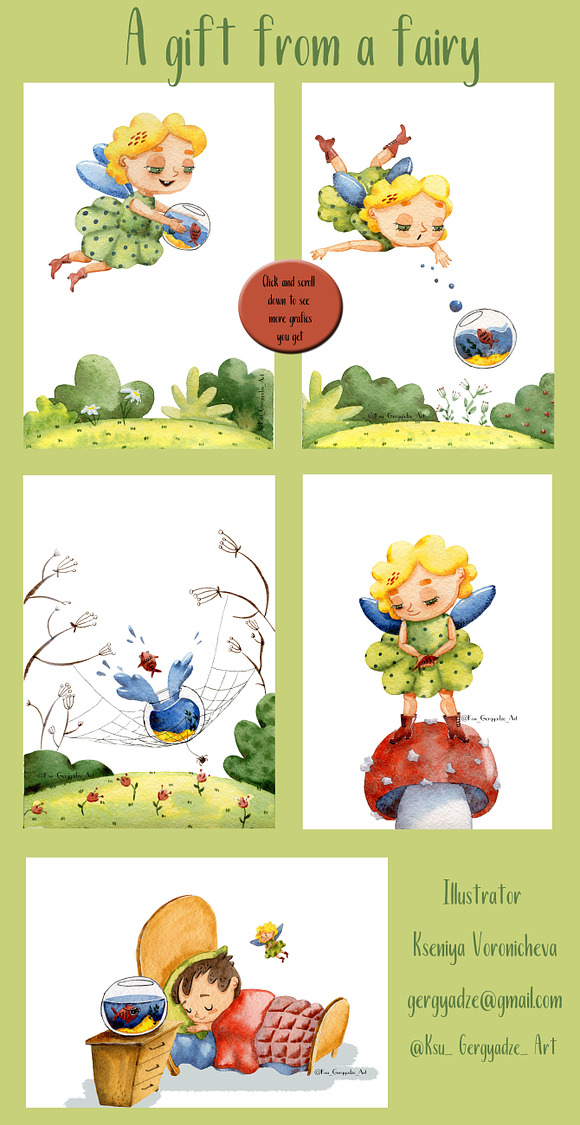 Fairy's gift -children's comic strip in Illustrations - product preview 3