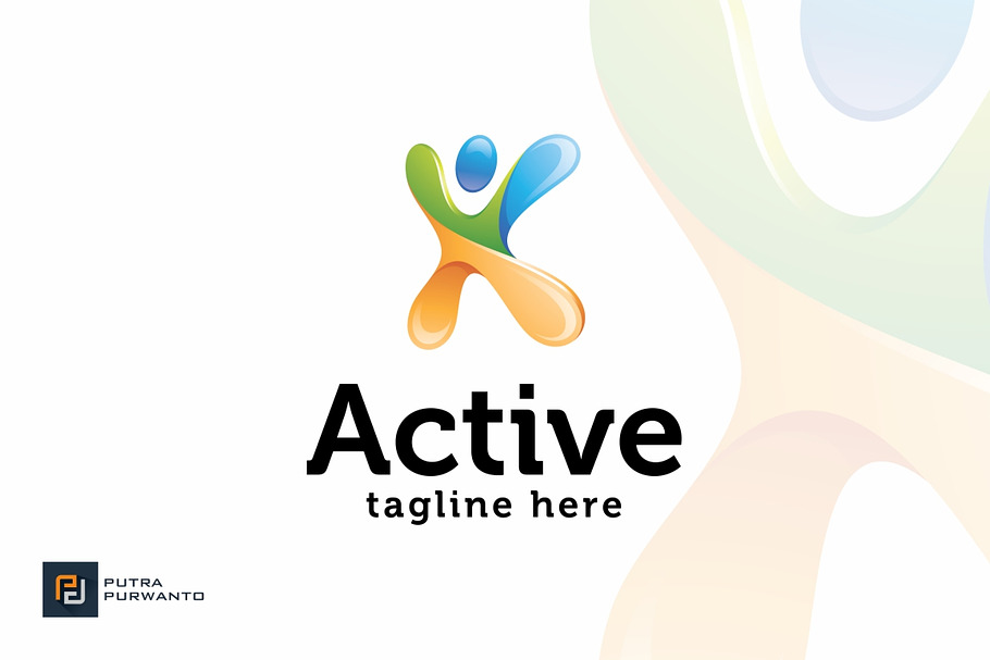 Active / Human - Logo Template in Logo Templates - product preview 8