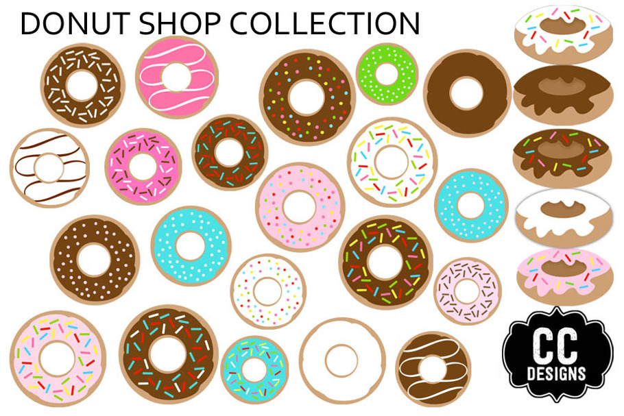 Donut Shop Graphic Clip Art Set