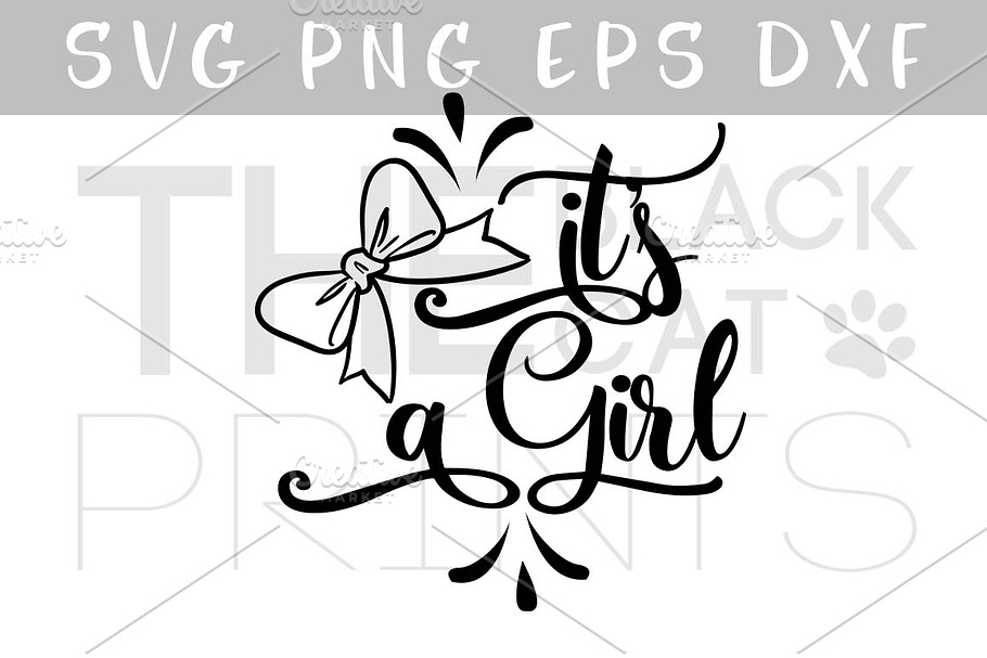 It's a girl Bow SVG PNG EPS DXF