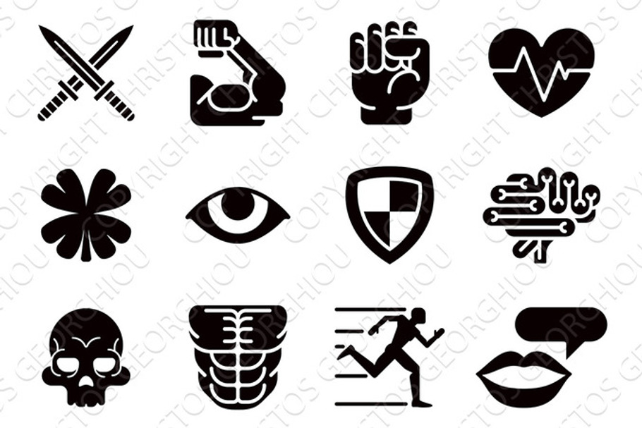 Icon Set Character Game Attributes