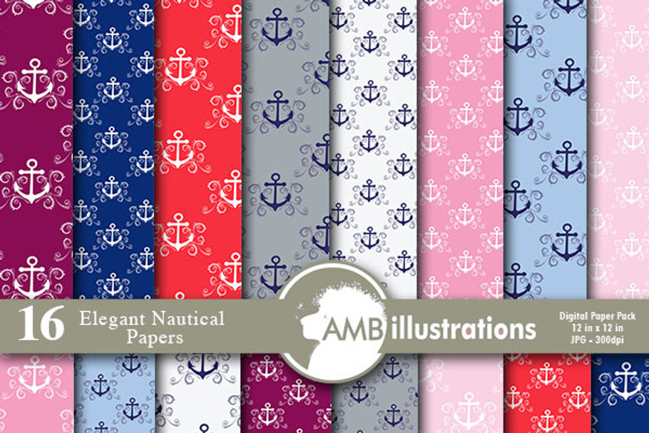 Nautical Digital Papers, AMB-807 in Patterns - product preview 8