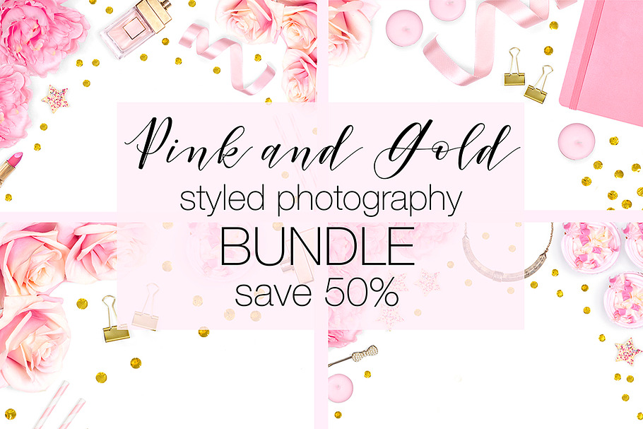 Pink and Gold Stock Photo Bundle