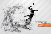 Silhouette of a volleyball player 