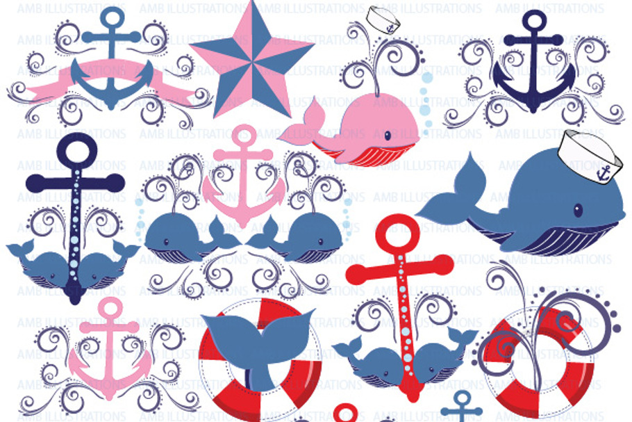 Nautical Journey Clipart AMB-808 in Illustrations - product preview 8