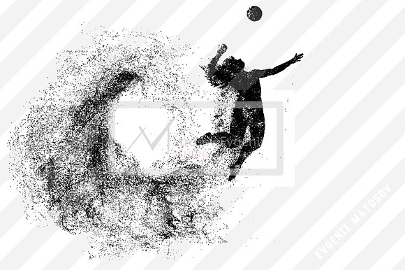 Silhouette of a volleyball player  in Illustrations - product preview 1
