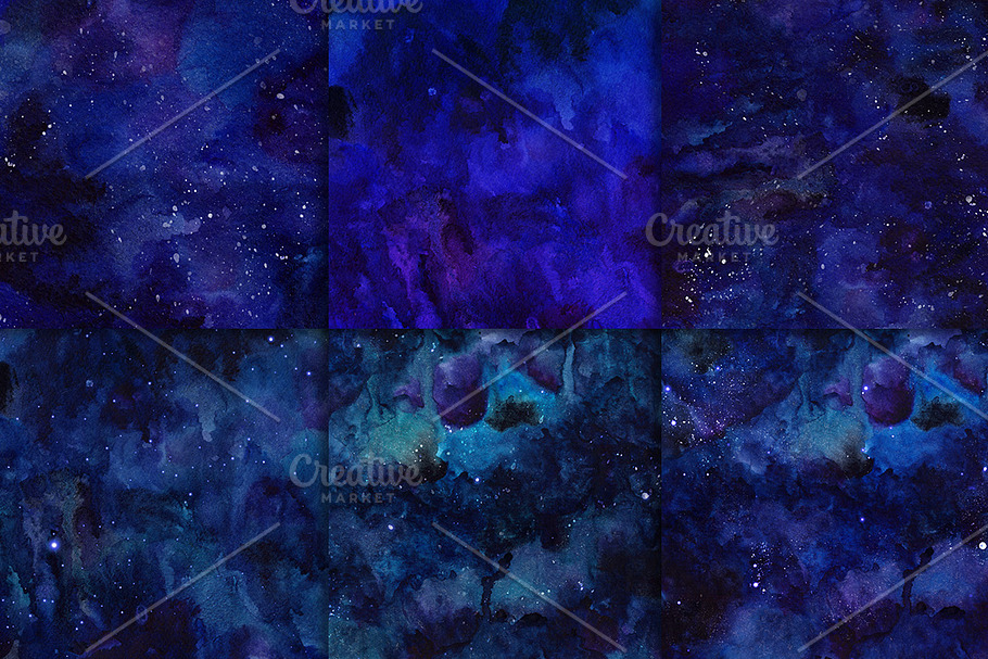 Space watercolor textures in Textures - product preview 8