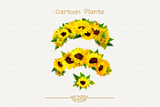 vector wreath sunflower