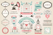Valentines day design elements
