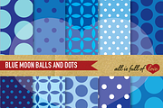Blue Polka Dots Patterns Print