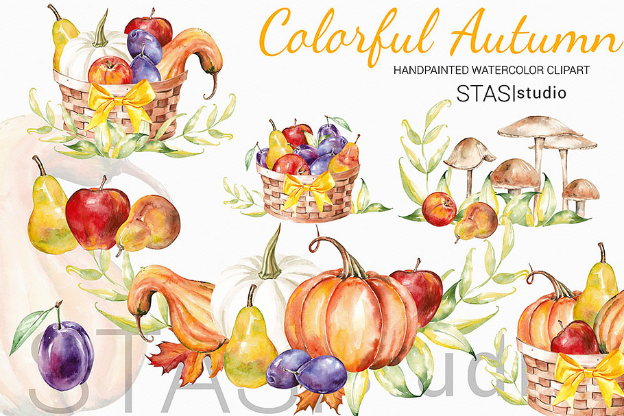 Thanksgiving Watercolor Clipart