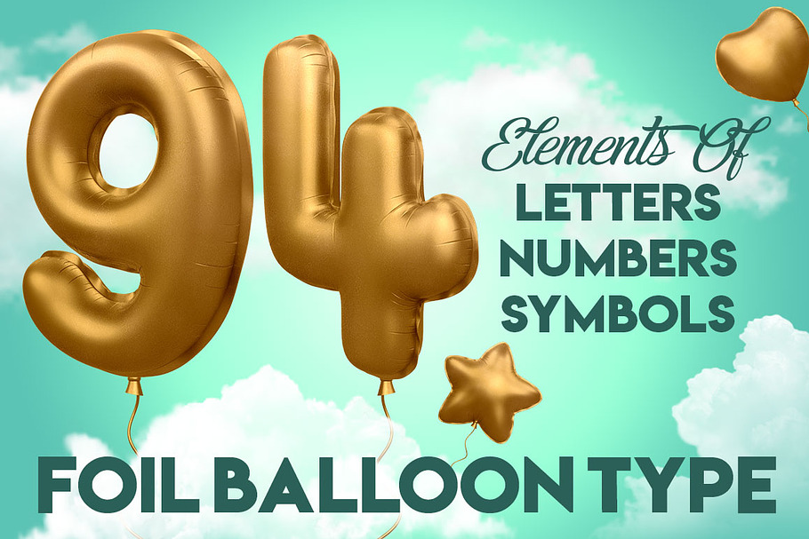 3d Alphabet Foil Balloon in PSD in Objects - product preview 8