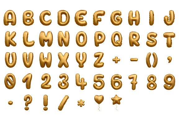 3d Alphabet Foil Balloon in PSD in Objects - product preview 1