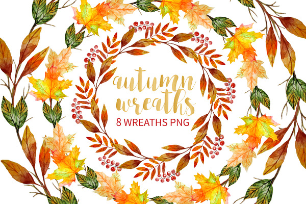 Autumn Wreaths Clipart