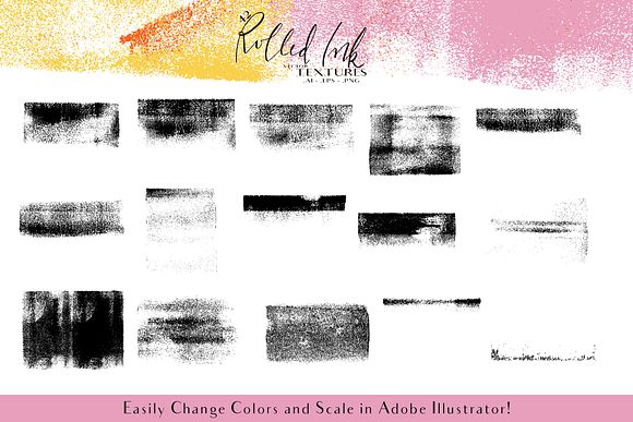 Rolled Ink Vector Textures in Textures - product preview 1