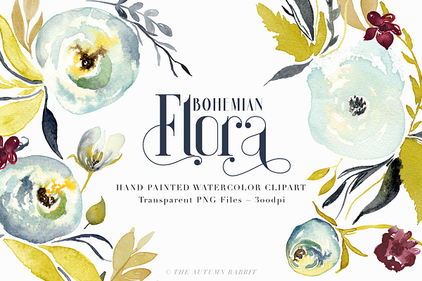 Bohemian Flora - Watercolor Clipart