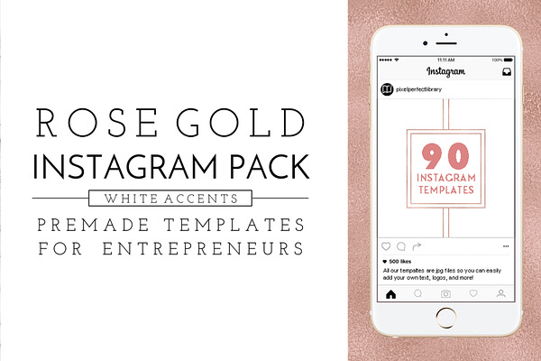 Rose Gold and White Instagram Pack