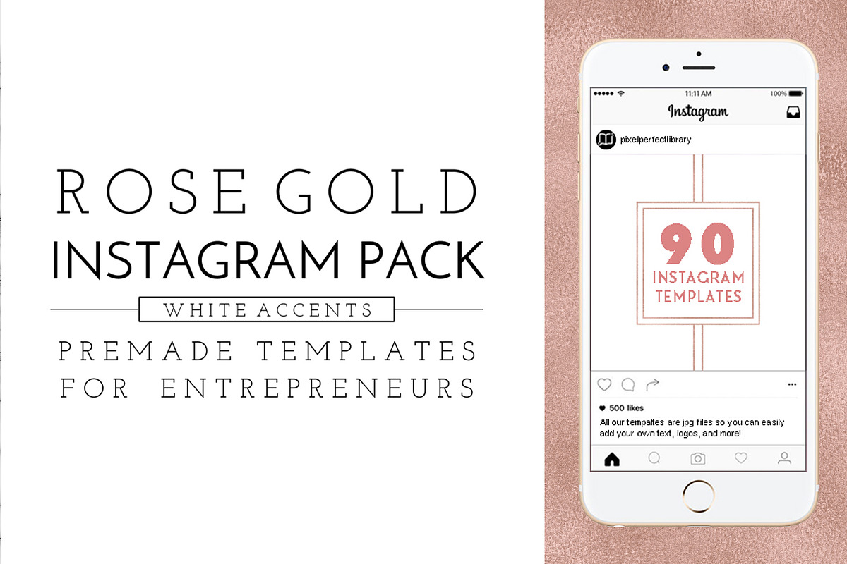 Rose Gold and White Instagram Pack in Instagram Templates - product preview 8