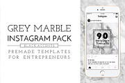 Grey Marble and Black Instagram Pack